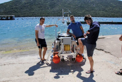 Deployment of the ASV Korkyra is now a 2-4 person job since its weight increased significantly with added subsystems